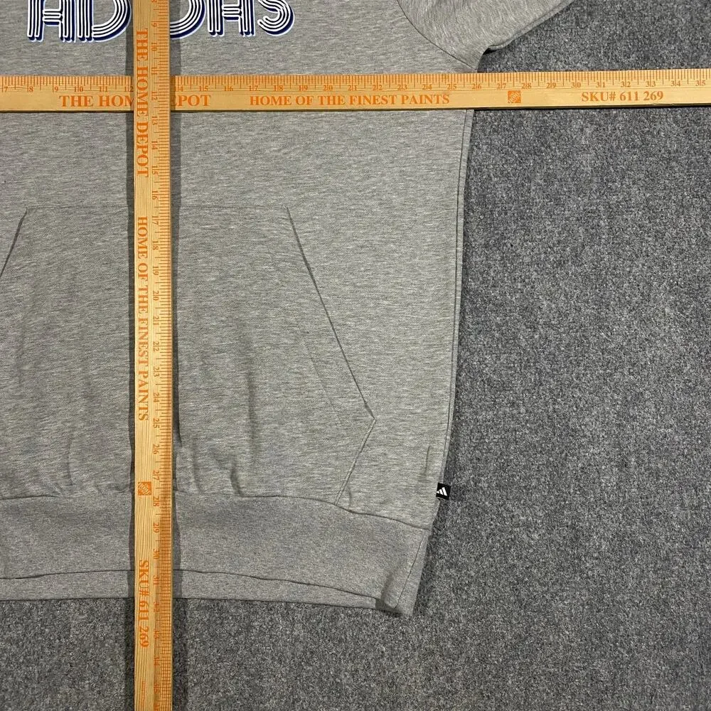 Adidas 3D Retro 70s Striped Logo Hoodie Mens XLT XL Tall Gray Disco Groovy NWT